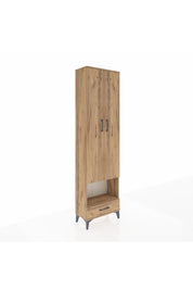 Arges Dolap 5 Raflı Tek Çekmeceli Tek Askılı 60x30x221 Çam-Çam