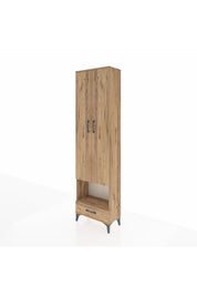 Arges Dolap 5 Raflı Tek Çekmeceli Tek Askılı 60x30x221 Çam-Çam