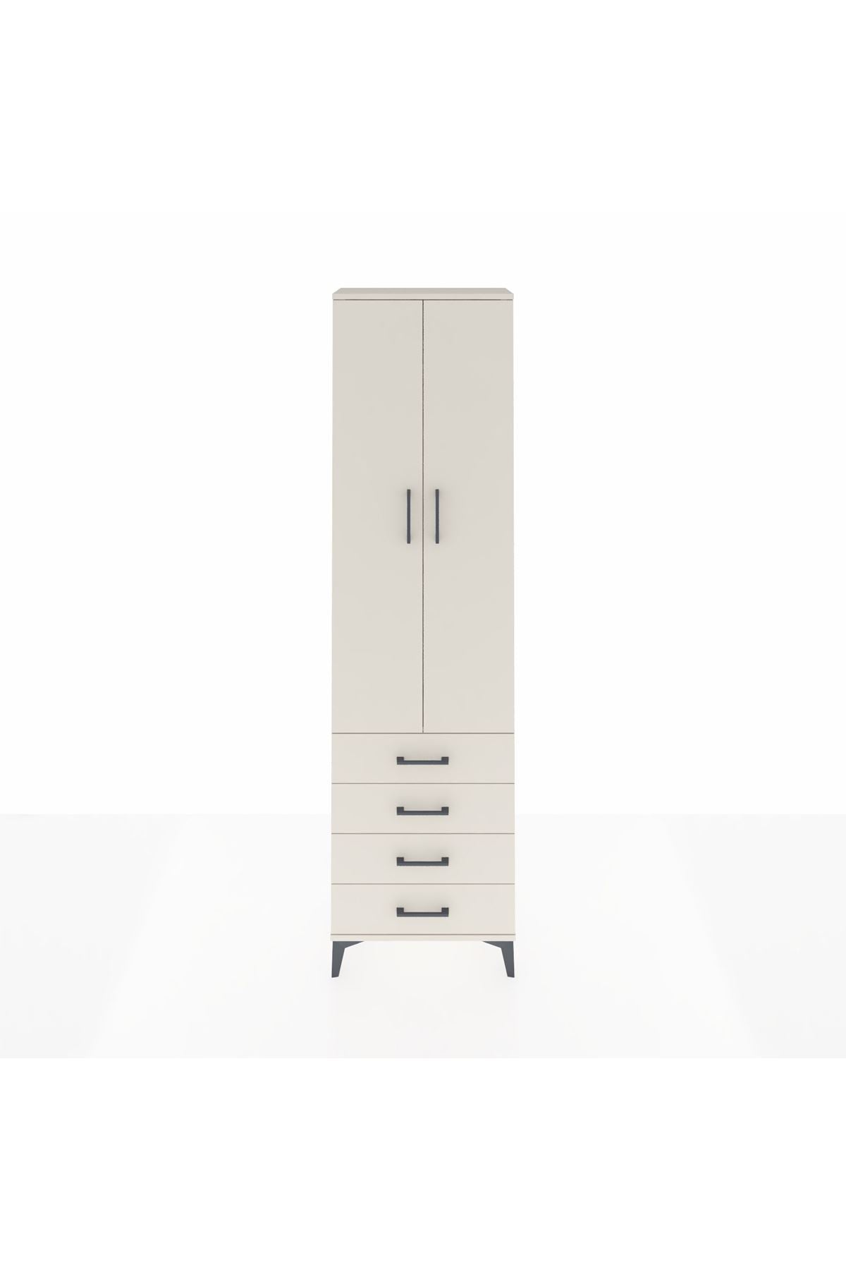 Arges Dolap 2 Raflı 4 Çekmeceli Tek Askılı 60x30x221 Aytaşı-Aytaşı