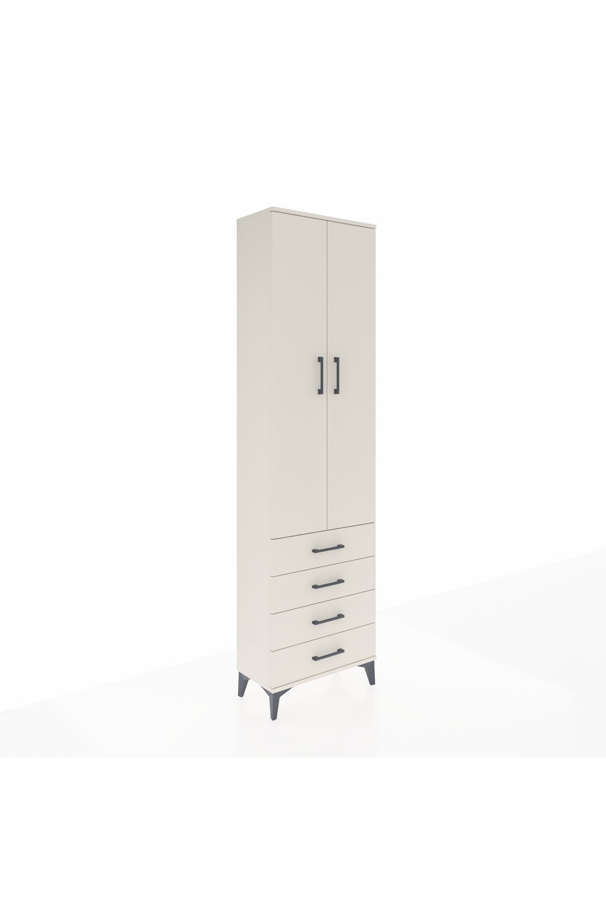 Arges Dolap 2 Raflı 4 Çekmeceli Tek Askılı 60x30x221 Aytaşı-Aytaşı