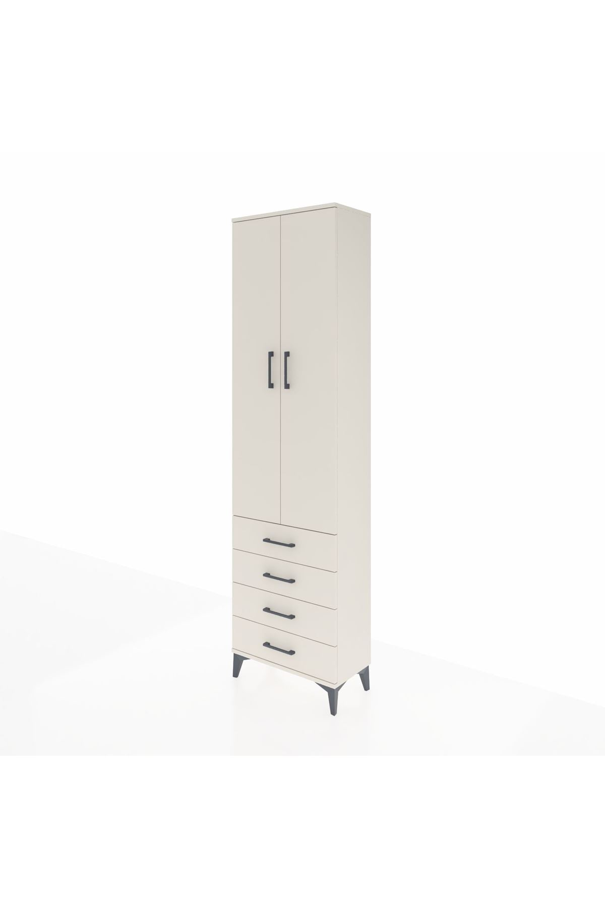 Arges Dolap 2 Raflı 4 Çekmeceli Tek Askılı 60x30x221 Aytaşı-Aytaşı