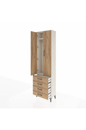 Arges Dolap 2 Raflı 4 Çekmeceli Tek Askılı 60x30x221 Aytaşı-Çam