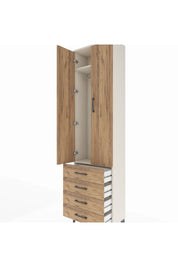 Arges Dolap 2 Raflı 4 Çekmeceli Tek Askılı 60x30x221 Aytaşı-Çam