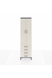 Arges Dolap 2 Raflı 4 Çekmeceli Tek Askılı 60x30x221 Antrasit-Aytaşı