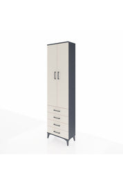 Arges Dolap 2 Raflı 4 Çekmeceli Tek Askılı 60x30x221 Antrasit-Aytaşı