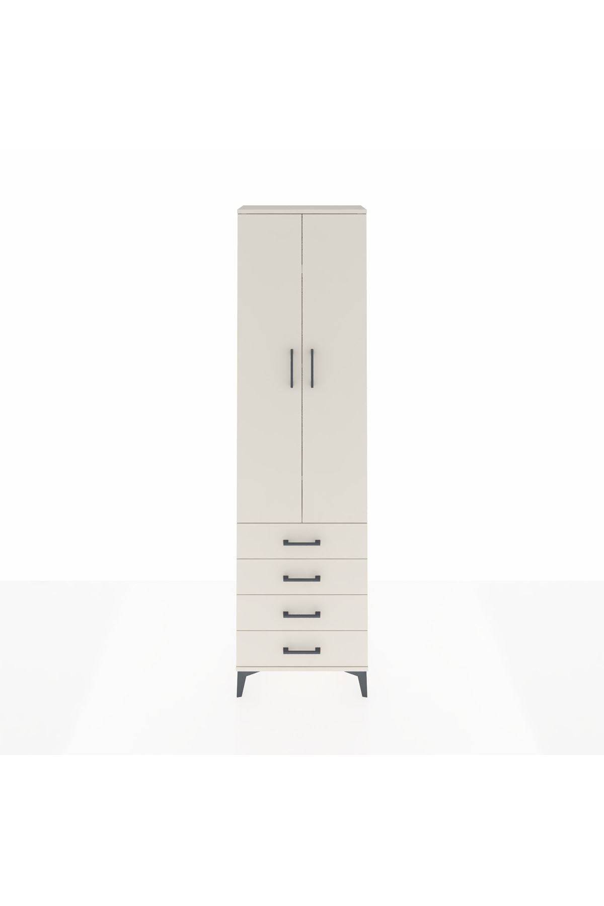 Arges Dolap 4 Raflı 4 Çekmeceli 2 Kapaklı 60x30x221 Aytaşı-Aytaşı