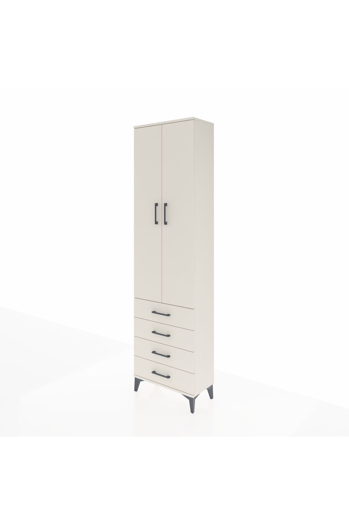 Arges Dolap 4 Raflı 4 Çekmeceli 2 Kapaklı 60x30x221 Aytaşı-Aytaşı