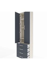 Arges Dolap 4 Raflı 4 Çekmeceli 2 Kapaklı 60x30x221 Aytaşı-Antrasit