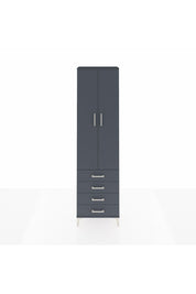 Arges Dolap 4 Raflı 4 Çekmeceli 2 Kapaklı 60x30x221 Antrasit-Antrasit