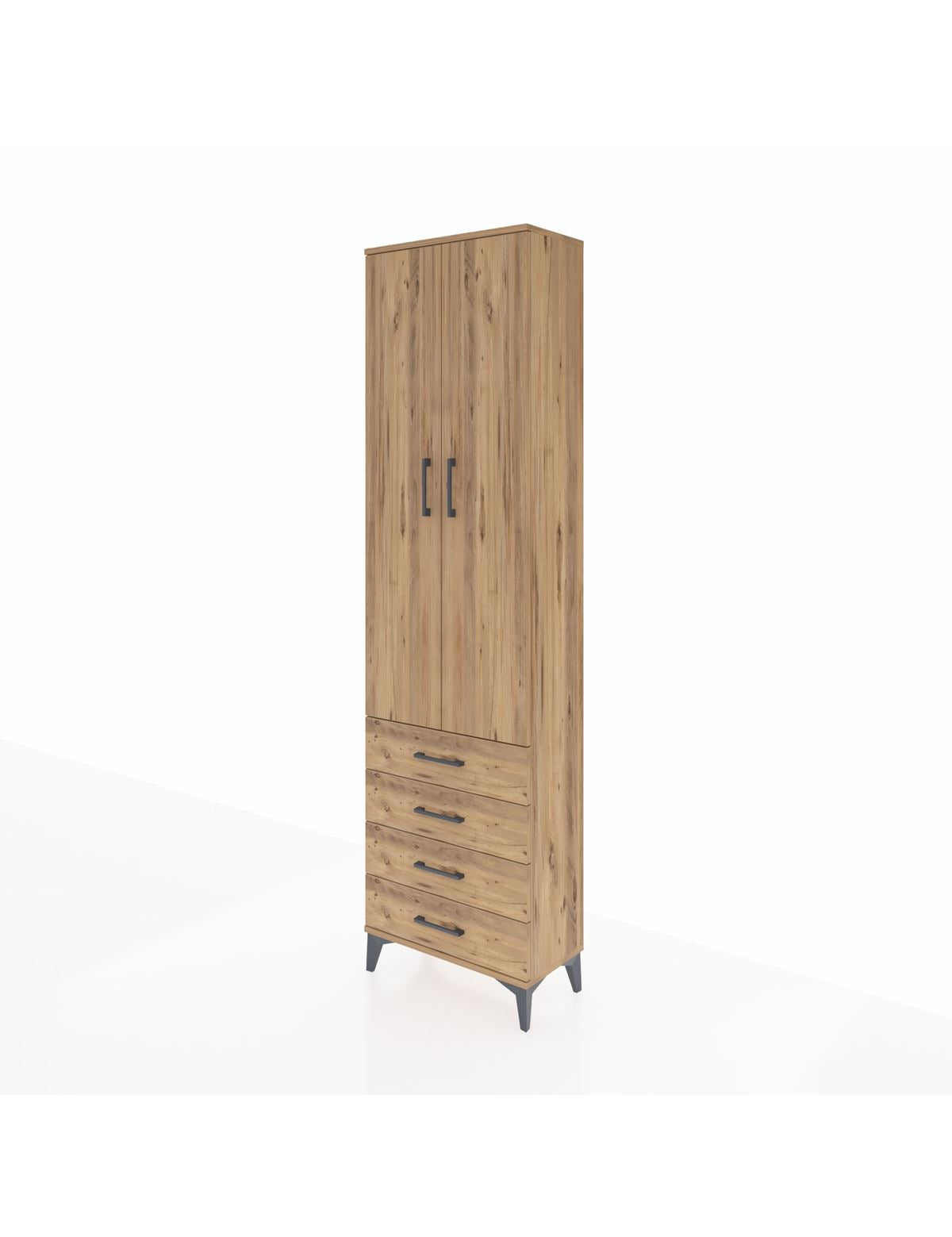 Arges Dolap 4 Raflı 4 Çekmeceli 2 Kapaklı 60x30x221 - S29M029V9A
