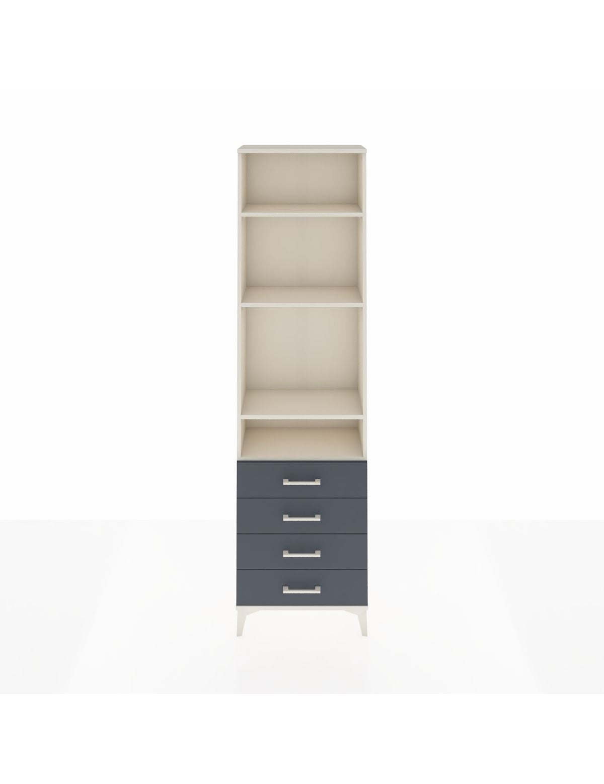 Arges Dolap 4 Raflı 4 Çekmeceli 60x30x221 Aytaşı-Antrasit