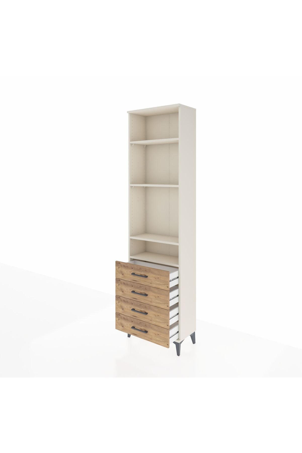 Arges Dolap 4 Raflı 4 Çekmeceli 60x30x221 Aytaşı-Çam