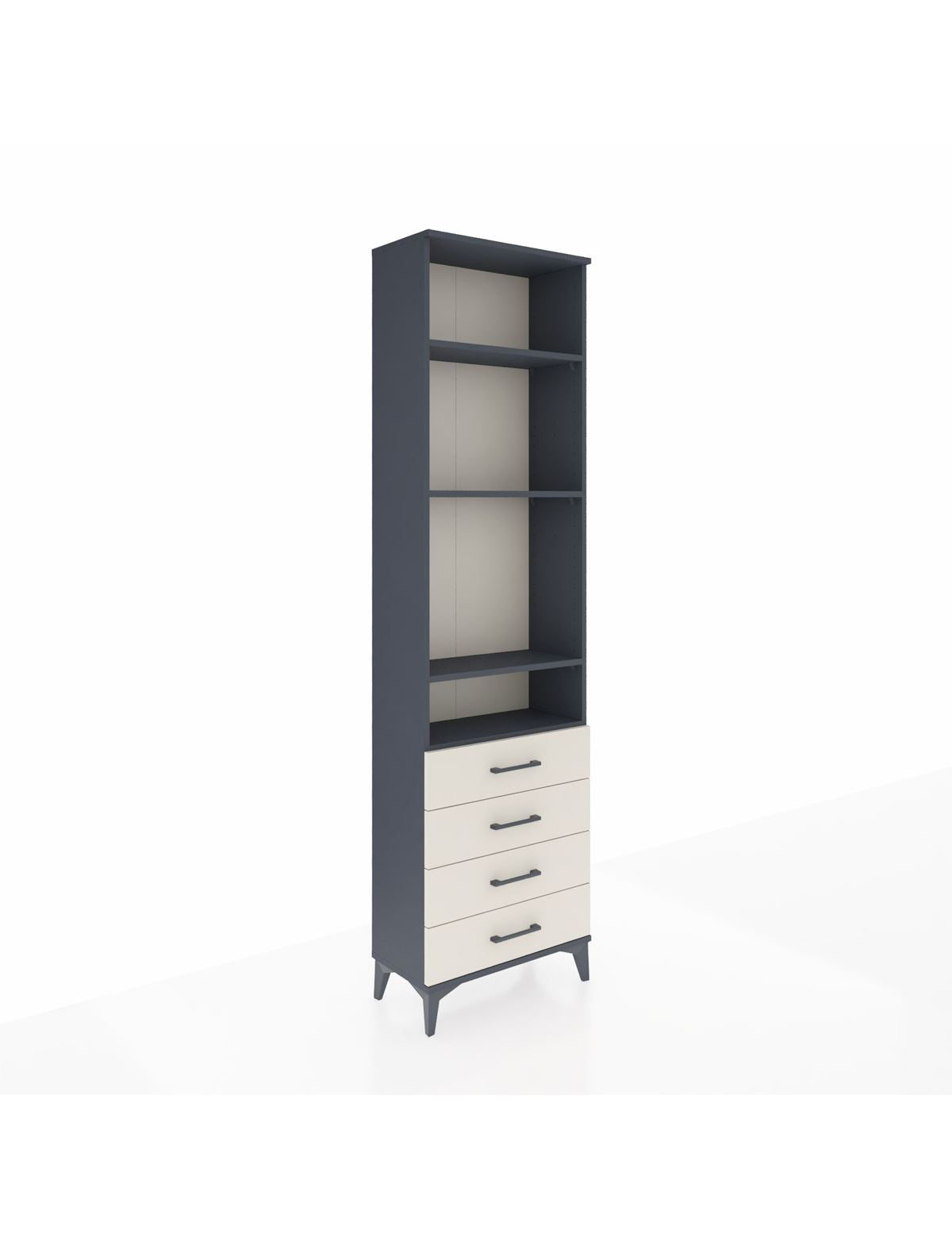 Arges Dolap 4 Raflı 4 Çekmeceli 60x30x221 Antrasit-Aytaşı