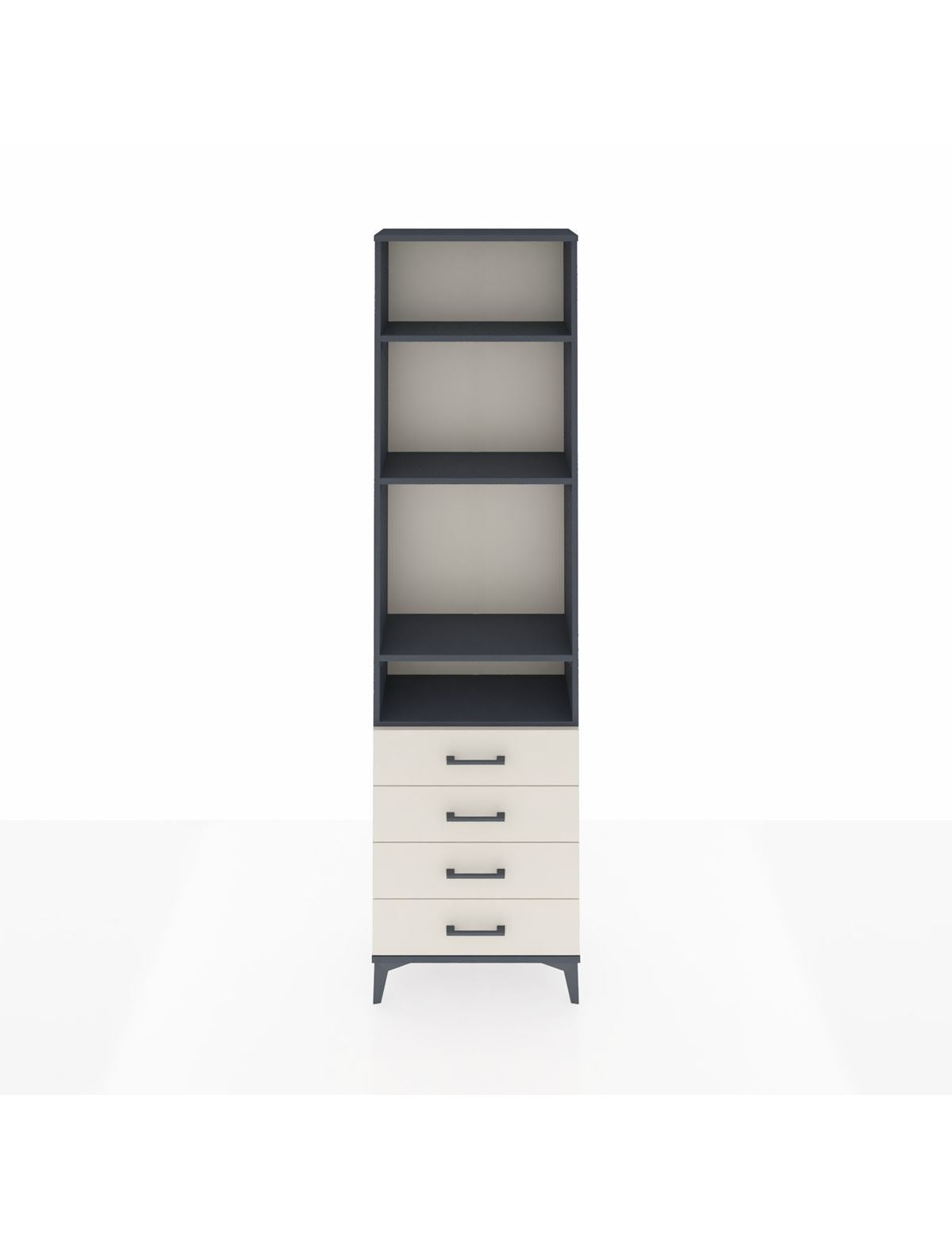 Arges Dolap 4 Raflı 4 Çekmeceli 60x30x221 Antrasit-Aytaşı