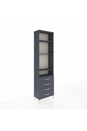 Arges Dolap 4 Raflı 4 Çekmeceli 60x30x221 Antrasit-Antrasit