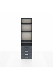 Arges Dolap 4 Raflı 4 Çekmeceli 60x30x221 Antrasit-Antrasit