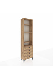 Arges Dolap 4 Raflı 4 Çekmeceli 60x30x221 Çam-Çam
