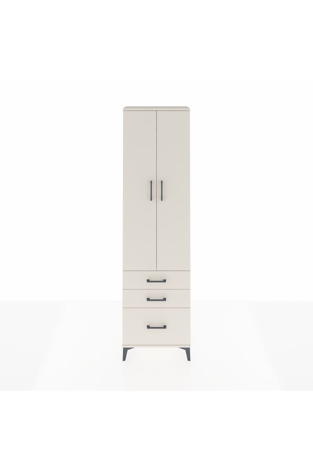 Arges Dolap 2 Raflı 3 Çekmeceli Tek Askılı 60x30x221 Aytaşı-Aytaşı