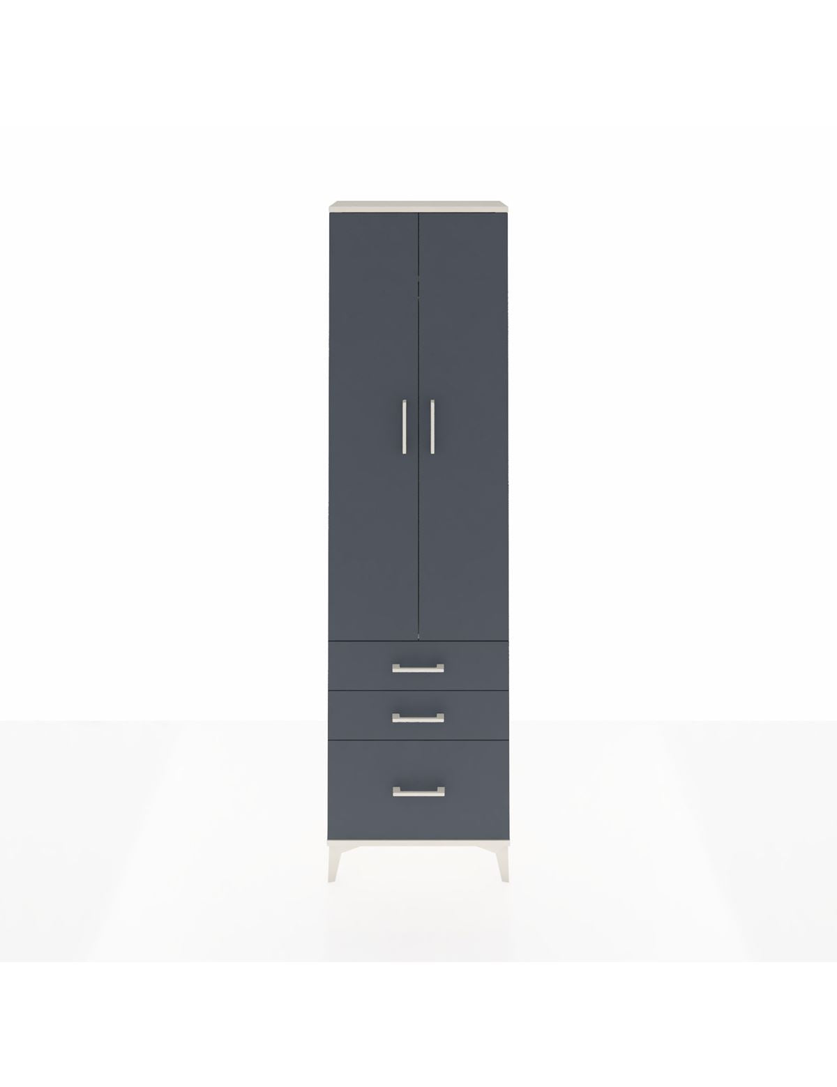 Arges Dolap 2 Raflı 3 Çekmeceli Tek Askılı 60x30x221 Aytaşı-Antrasit