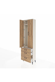 Arges Dolap 2 Raflı 3 Çekmeceli Tek Askılı 60x30x221 Aytaşı-Çam