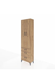 Arges Dolap 2 Raflı 3 Çekmeceli Tek Askılı 60x30x221 Çam-Çam