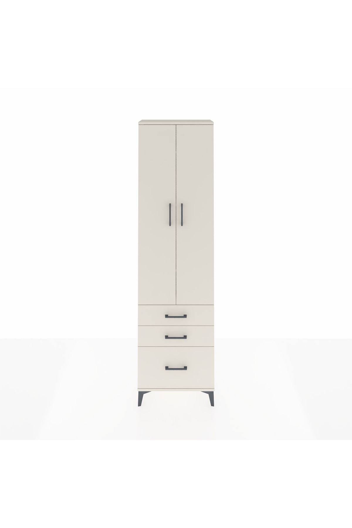 Arges Dolap 4 Raflı 3 Çekmeceli 2 Kapaklı 60x30x221 Aytaşı-Aytaşı