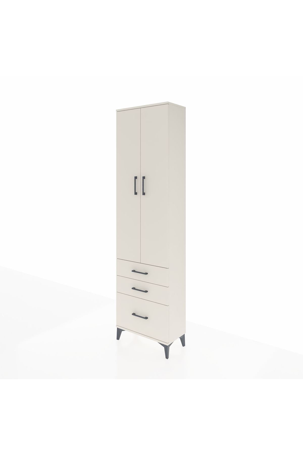 Arges Dolap 4 Raflı 3 Çekmeceli 2 Kapaklı 60x30x221 Aytaşı-Aytaşı