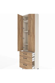 Arges Dolap 4 Raflı 3 Çekmeceli 2 Kapaklı 60x30x221 Aytaşı-Çam