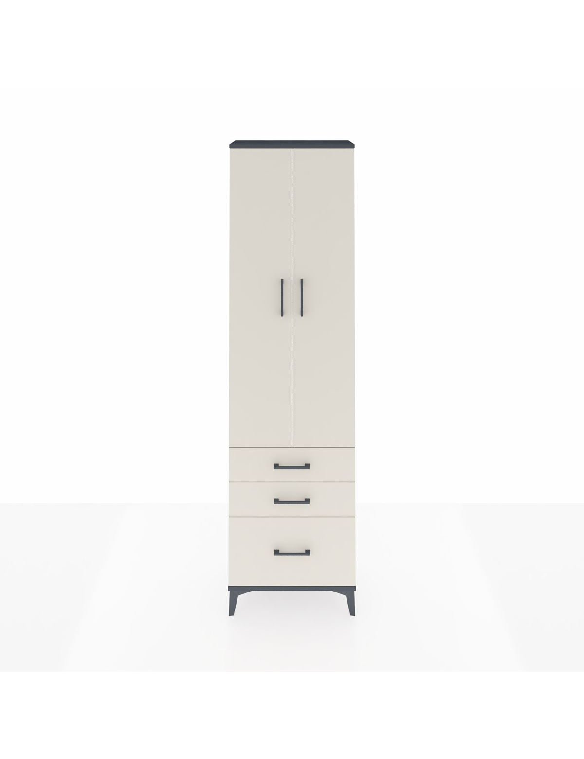 Arges Dolap 4 Raflı 3 Çekmeceli 2 Kapaklı 60x30x221 Antrasit-Aytaşı