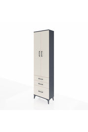 Arges Dolap 4 Raflı 3 Çekmeceli 2 Kapaklı 60x30x221 Antrasit-Aytaşı