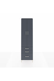 Arges Dolap 4 Raflı 3 Çekmeceli 2 Kapaklı 60x30x221 Antrasit-Antrasit