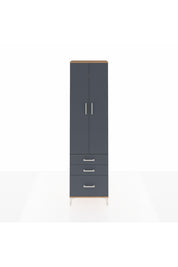 Arges Dolap 4 Raflı 3 Çekmeceli 2 Kapaklı 60x30x221 Çam-Antrasit