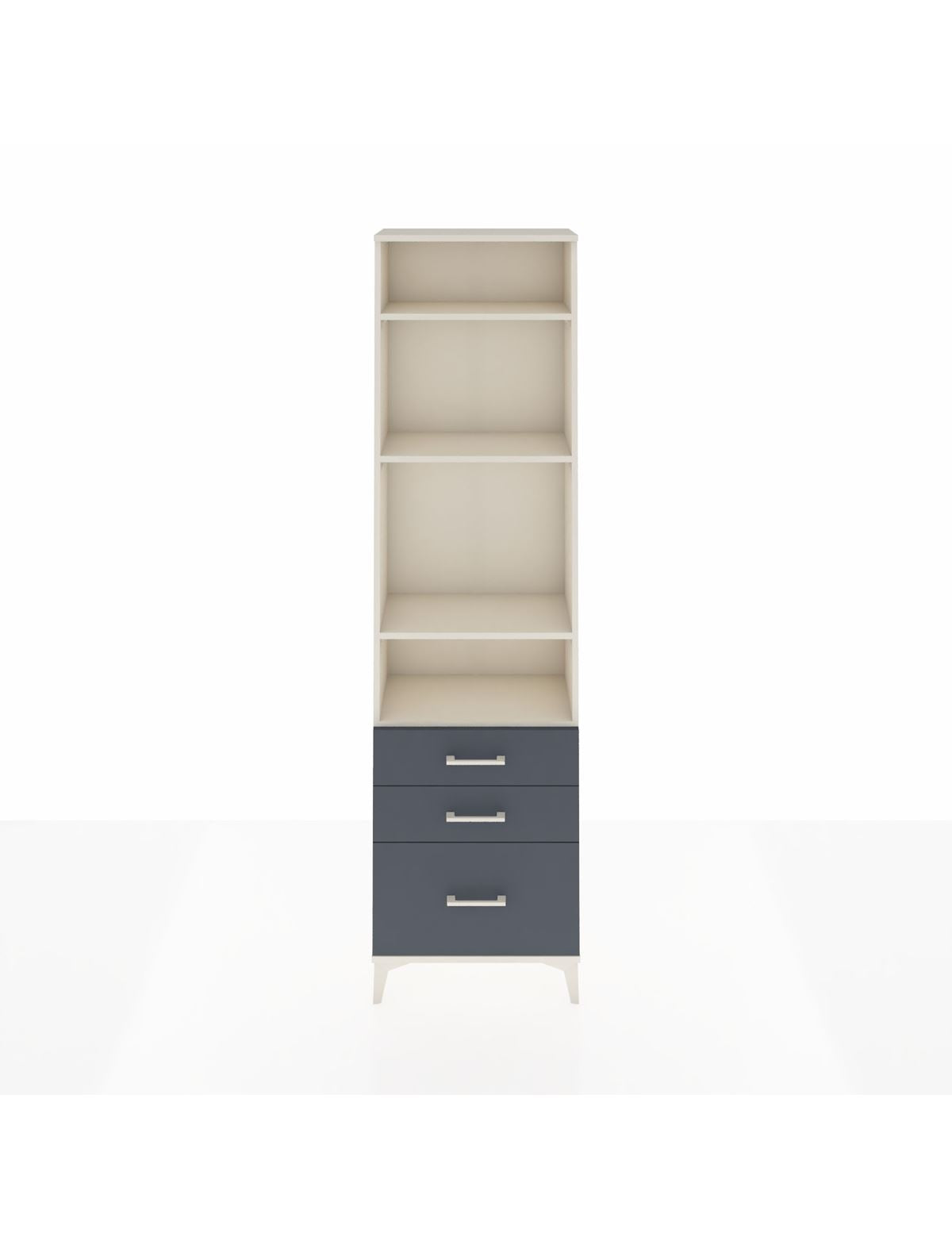 Arges Dolap 4 Raflı 3 Çekmeceli 60x30x221 Aytaşı-Antrasit