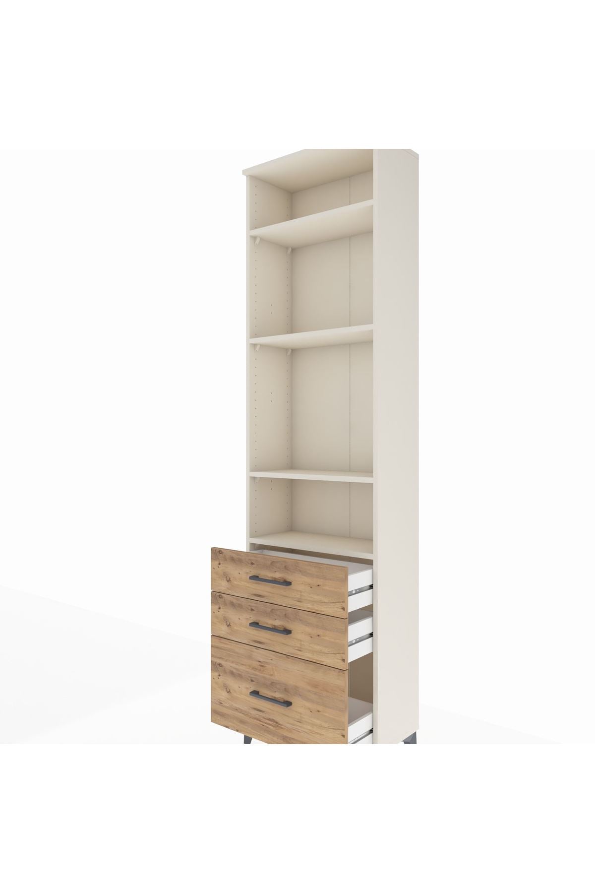 Arges Dolap 4 Raflı 3 Çekmeceli 60x30x221 Aytaşı-Çam