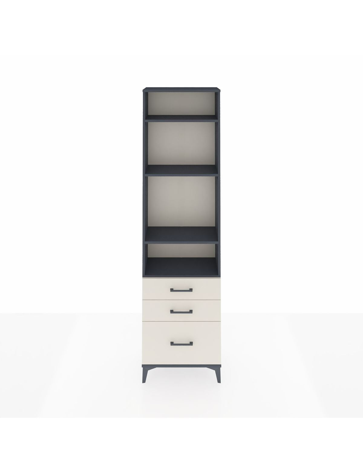 Arges Dolap 4 Raflı 3 Çekmeceli 60x30x221 Antrasit-Aytaşı