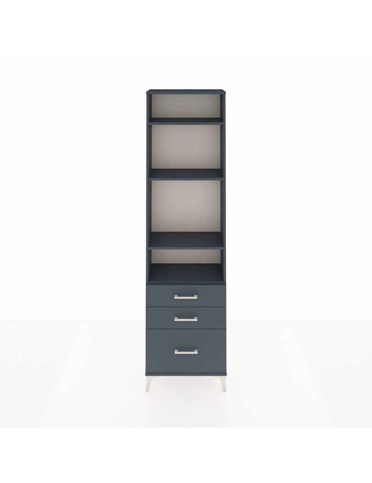 Arges Dolap 4 Raflı 3 Çekmeceli 60x30x221 Antrasit-Antrasit