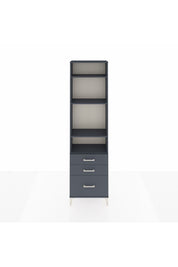 Arges Dolap 4 Raflı 3 Çekmeceli 60x30x221 Antrasit-Antrasit