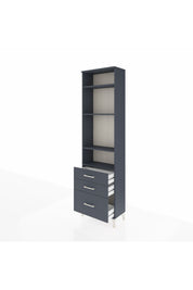 Arges Dolap 4 Raflı 3 Çekmeceli 60x30x221 Antrasit-Antrasit
