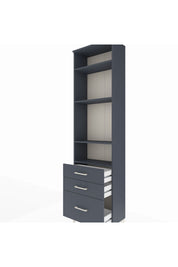 Arges Dolap 4 Raflı 3 Çekmeceli 60x30x221 Antrasit-Antrasit