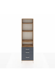 Arges Dolap 4 Raflı 3 Çekmeceli 60x30x221 Çam-Antrasit