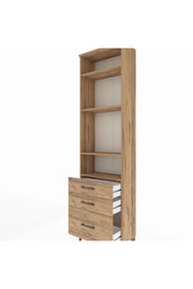 Arges Dolap 4 Raflı 3 Çekmeceli 60x30x221 Çam-Çam