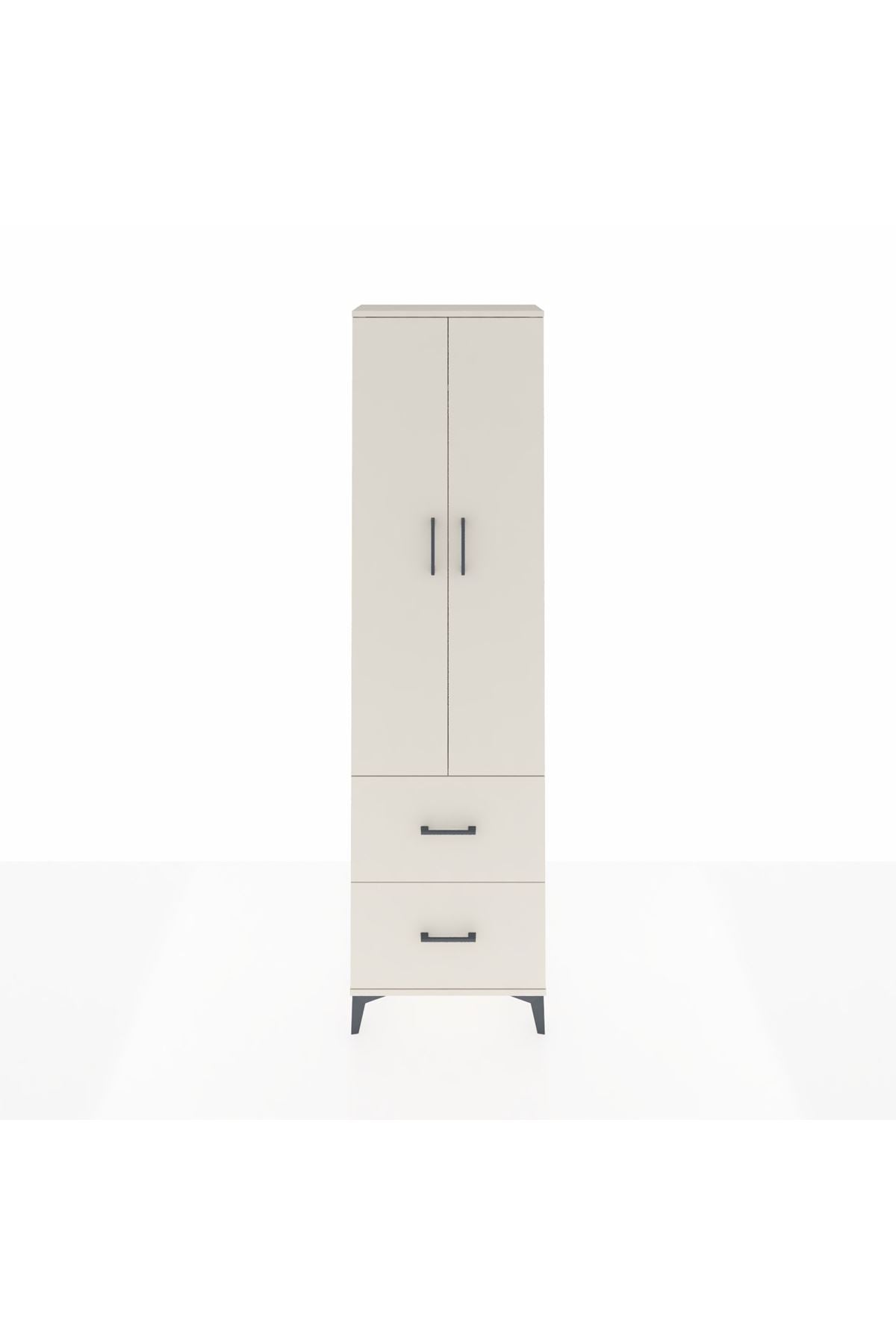 Arges Dolap 2 Raflı 2 Çekmeceli Tek Askılı 60x30x221 Aytaşı-Aytaşı