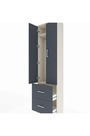 Arges Dolap 2 Raflı 2 Çekmeceli Tek Askılı 60x30x221 Aytaşı-Antrasit