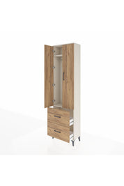 Arges Dolap 2 Raflı 2 Çekmeceli Tek Askılı 60x30x221 Aytaşı-Çam
