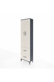 Arges Dolap 2 Raflı 2 Çekmeceli Tek Askılı 60x30x221 Antrasit-Aytaşı