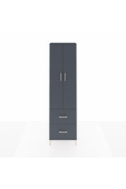 Arges Dolap 2 Raflı 2 Çekmeceli Tek Askılı 60x30x221 Antrasit-Antrasit