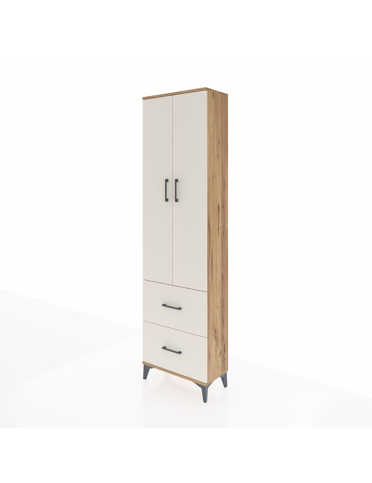 Arges Dolap 2 Raflı 2 Çekmeceli Tek Askılı 60x30x221 - S29M034V7A
