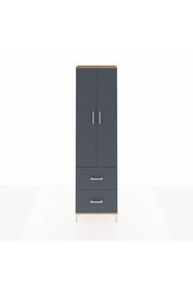 Arges Dolap 2 Raflı 2 Çekmeceli Tek Askılı 60x30x221 Çam-Antrasit