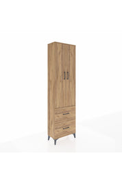 Arges Dolap 2 Raflı 2 Çekmeceli Tek Askılı 60x30x221 Çam-Çam