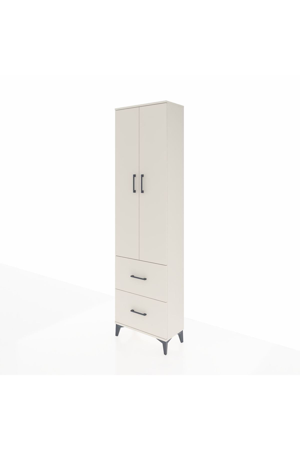 Arges Dolap 4 Raflı 2 Çekmeceli 2 Kapaklı 60x30x221 Aytaşı-Aytaşı